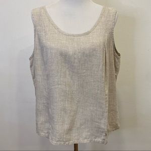 Flax Boxy Tank Top Cream Linen Size Large
